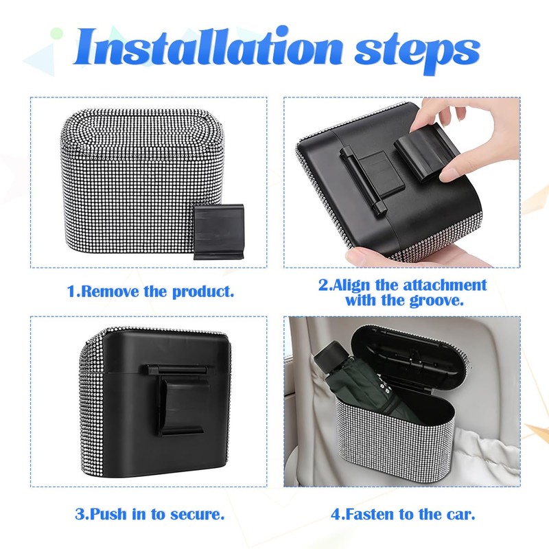 JNNJ Car Mini Rubbish Bin with Lid, Multifunctional Small Car