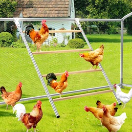 HITTITE Chicken Perch for Coop, 55" H x 40" W Sturdy Chicken Roosting Bars, Easy to Assemble & Clean Chicken Roost, Chicken Coop Toys, Suitable for Metal Chicken Coop Chicken Run with 1" Tube.