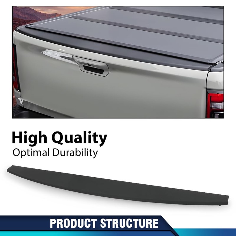PIT66 1PC Tailgate Spoiler Cap Molding, Compatible with Dodge Ram