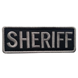 uuKen Small EmbroiderySubdued Gray Grey Deputy County Sheriff Dept Arm Shoulder Patch 4x1.4 inch Back with Hook Fastener for Tactical Vest Jacket Clothing Uniform (Gray, Regular 4"x1.4")