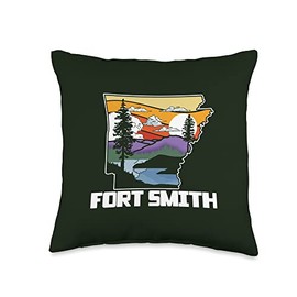 Arkansas Outdoors & Nature Unlimited Fort Smith Arkansas Artistic Nature Outdoors Vintage 80s Throw Pillow, 16x16, Multicolor