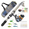 Fishing Pole Kit Carbon Telescopic Portable Durable Lure Rod Set
