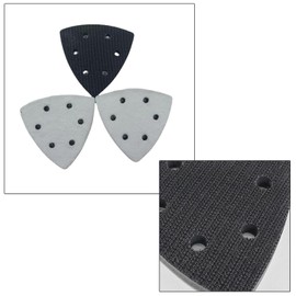 4 Pieces 93mm 6 Holes Hook Soft Interface Pad Triangle Sanding Loop Sponge Cushion Pad for Sanders Impact Resistant Noise Reduction