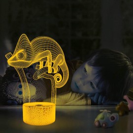 HPBN8 Ltd Optical Illusions 3D Chamäleon Nacht Licht LED Lampen Fernbedienung 7/16 Farbwechsel Tabelle Schreibtisch USB-Kabel für Kinder Schlafzimmer Geburtstagsgeschenke Geschenk