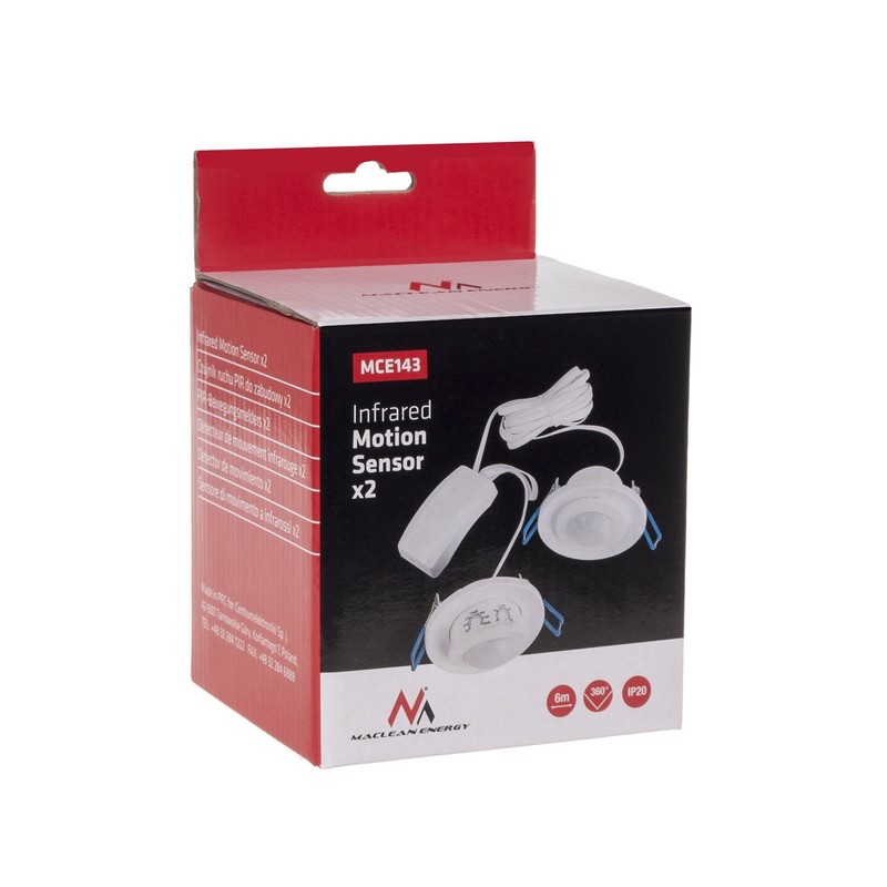 Maclean MCE143 Dual-Movement Pir Motion Detector Built-in Range 8m/1200W/300W (MCE143)
