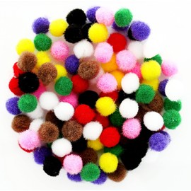 Essentials By Leisure Arts 7mm Multi-Colored 100 Piece Pom Poms - Craft Pom Pom Balls