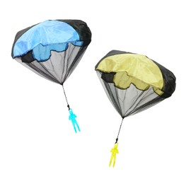 Bojueshaw 2pcs Outdoor Flying Parachute Toy,Soldiers Hand Throwing Army Men Parachute Toys for Kids,Boys Girls Gifts Birthday Party Favors Xmas(Blue&Yellow)
