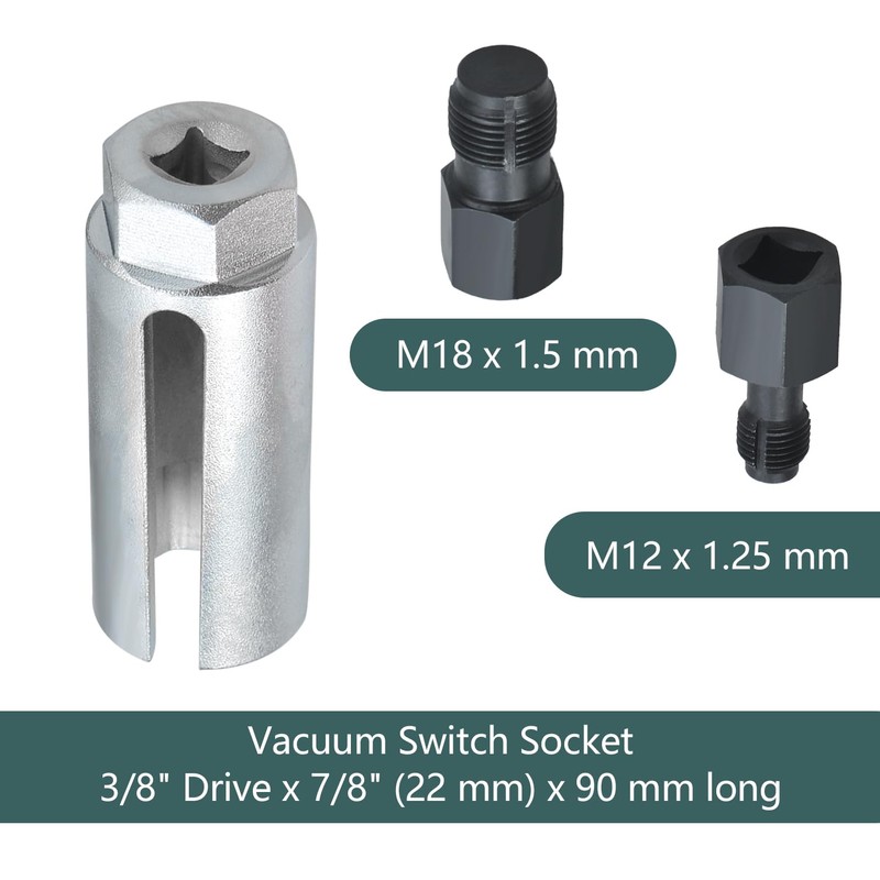 Zoomtools 5Pcs Automotive O2 Oxygen Sensor Removal Socket Wrench Thread