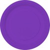 Unique Round Dessert Paper Plates, 7", Neon Purple