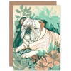 Artery8 Bulldog Lying in a Flower Field Modern Pastel Colour