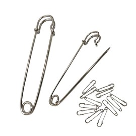Scottish Safety Pins, Coat or Scarf Pins, Clothes Safety Pins, Kilt Pins, Clothes Pins, Large Safety Pin (65 mm - 25 Units, Silver)