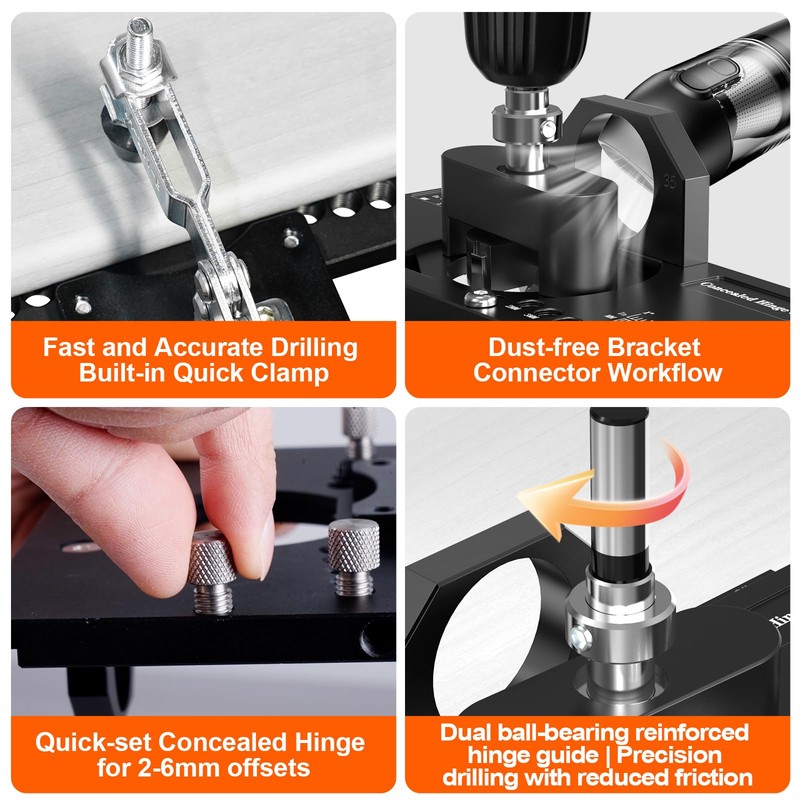 M-T Concealed Hinge Jig, 35mm Metal Cabinet door Hinge Jig