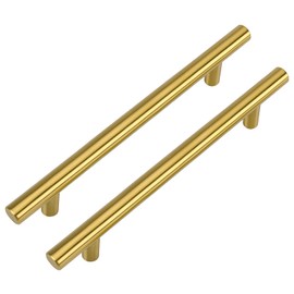 homdiy 10 Pack Gold Cabinet Pulls Drawer Handles 4-1/2 inches - HD201GD Modern Cabinet Pulls Kitchen Handles for Dresser Drawers
