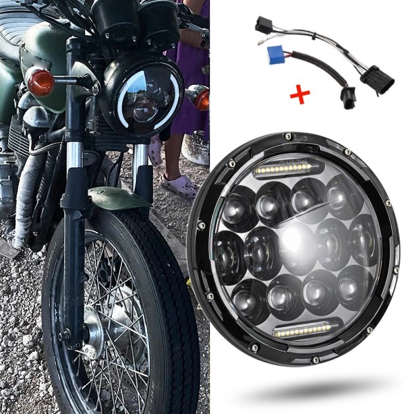 KEEPDSGN 7" LED Round Headlight DRL Hi/Lo Beam 6000K For