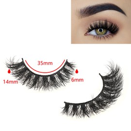 FARRED Natural Lashes Wispy False Eyelashes Fake Cat Eye Lashes Pack 10 Pairs Natural Look Lash Strips Fluffy Mink Eyelash Full Strip Lashes (C4 | 6-14MM)
