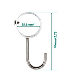 Ulifestar Stainless Steel Kitchen Hanger Hooks,Heavy Duty Rod Tube Rail Hanger Hooks for Hanging Pots and Pans,Towels,Oven Mitts,Fits for 25mm/1" Dia Rod,6 Pack (25mm Diameter)