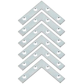 Merriway® BH00143 (5 Pcs) Flat Corner Zinc Plated Repair Brackets Braces Plates, 75 mm (3 inch) - Pack of 5 Pieces