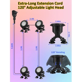 T-SUN Warm White Pond Lights, Underwater Landscape Spotlights, IP68 Waterproof Submersible Fountain Lights, Outdoor Lighting for Koi Ponds Garden Yard Aquarium Fountain Waterfall (Set of 3)