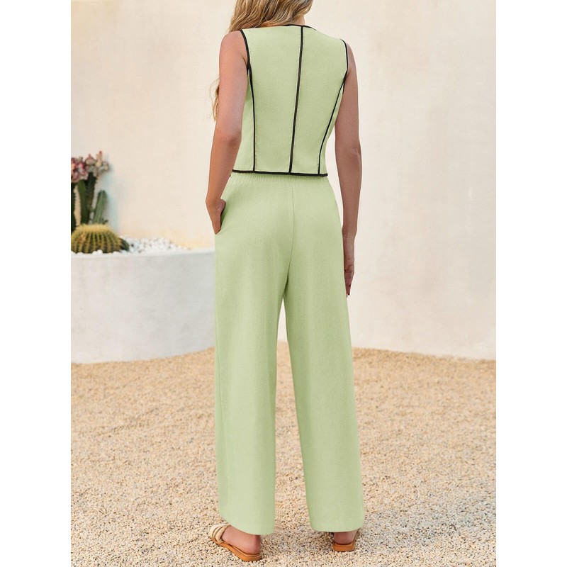 Tankaneo - Conjunto de ropa de 2 piezas para mujer,