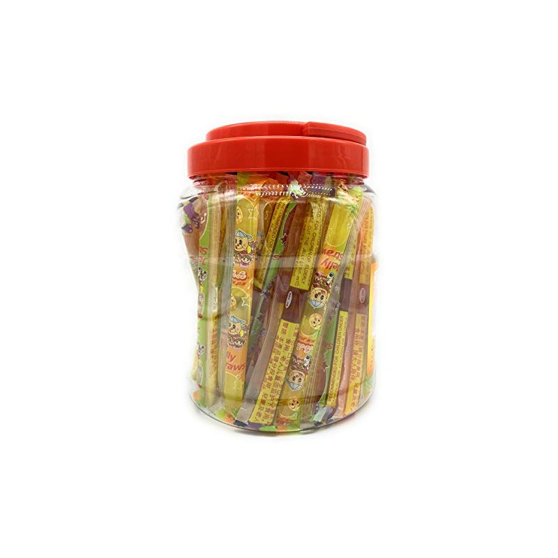 Jin Jin Fruit Jelly Filled Strip Straws Candy - Many