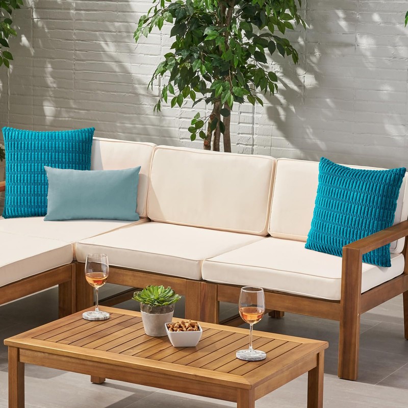 Topfinel Teal Cushion Covers 50cm x 50cm with Invisible Zip