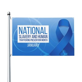 Slavery and Human Trafficking Prevention Month Flags 3 X 5 Ft Outdoor Banner Double Sided House Garden Flag Yard Parade Sign Party Decor Wall Tapestry