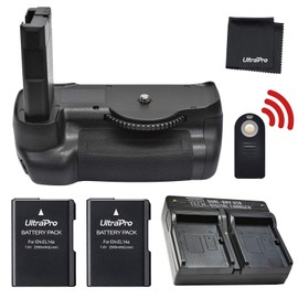 Battery Grip Bundle for Nikon D5600: Includes Vertical Battery Grip, 2-Pk EN-EL14a Long-Life Batteries, Rapid Dual Charger, UltraPro Accessory Bundle