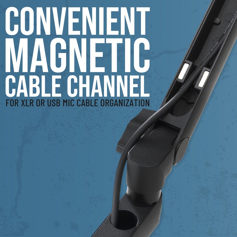 Shure by Gator Premium Low-Profile Desktop Mic Boom Stand; Fully