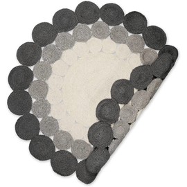 THE PIKKU INTERNATIONAL - Rug Round Jute Hand Woven Circle Design Area Rug Multicolor Carpet (3 X 3 Feet)