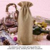 12pcs Simple Linen Fabric Wine Bag with Drawstring Champagne Decorative