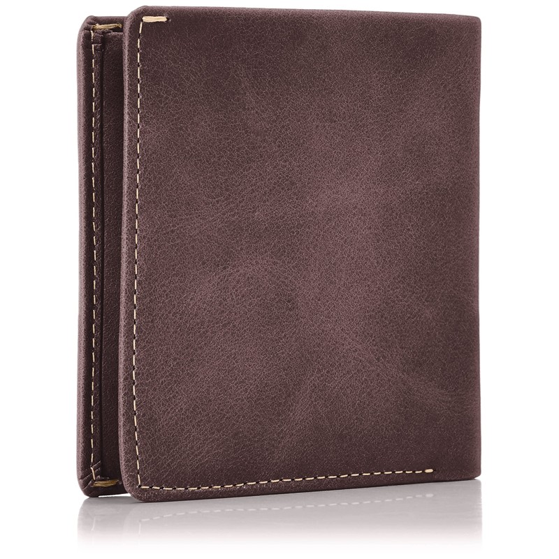 Hanatra M07-Black Italian Leather Bi-fold Wallet, Light and Small Wallet,