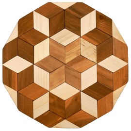 Decorative Wooden Trivet for Table - Large Wood Trivet Hot Pads for Hot Dishes - Round Table Runner Wood Hot Plate Pad