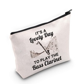 Bass Clarinet Player Gift It's a Lovely Day to Play The Bass Clarinet Cosmetic Bag Musical Instrument Gift (Play The Bass Clarinet CA Bag)