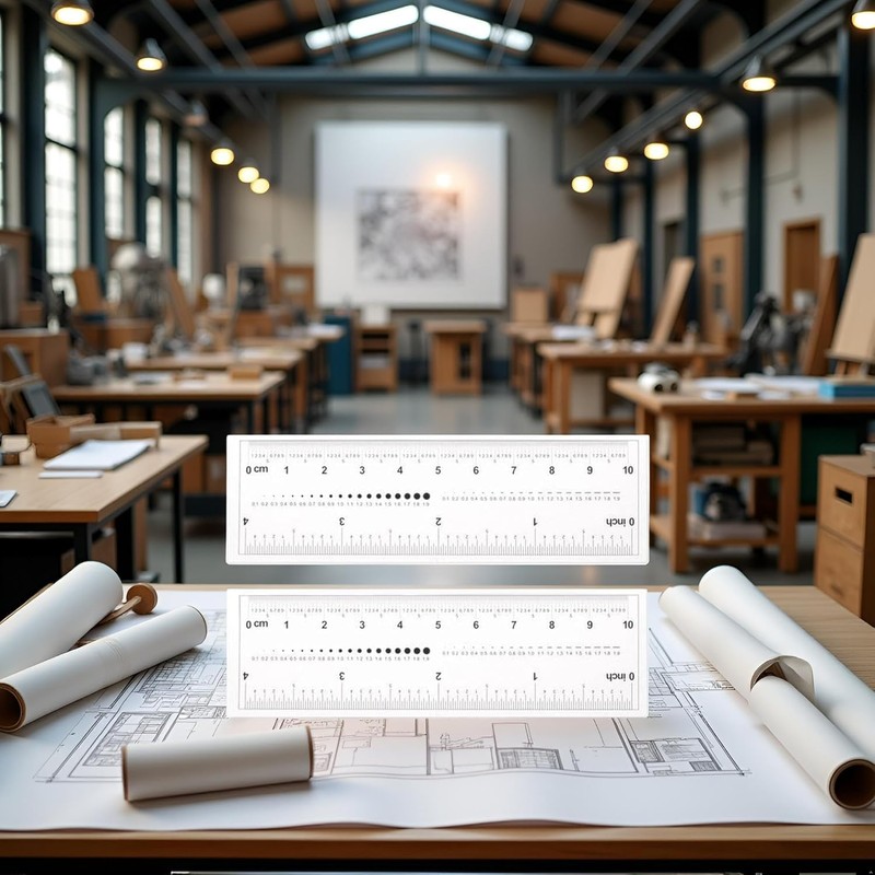 2Pcs Foldable Ruler, White Film Flexible Ruler 4 Inch 0.1mm