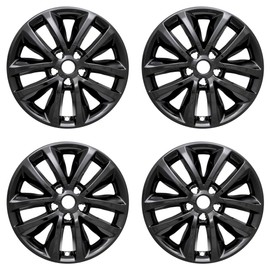 New Wheel Skin Covers Fits 2016-2019 Kia Sorento EX; 17 Inch; 10 Spoke; Gloss Black; Plastic; Set of 4; Not Compatible with Steel Wheels
