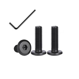 20pcs 1/4-20 * 2" Flat Head Hex Socket Cap Screws,304 Stainless Steel 18-8 Socket Cap Bolts, Furniture Bolts Countersunk Connector Screw, Full Thread,Black Oxide with Hex Spanner