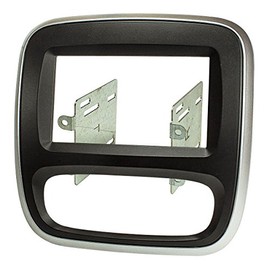 Double DIN Facia Adaptor for Vauxhall Vivaro 2004 On) Renault Trafic III 2014 Fiat Talento 2016 Silver/Black