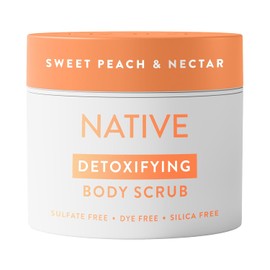 Native Detoxifying & Exfoliating Body Scrub for Women & Men, Sweet Peach & Nectar, Gentle Body Polish for Soft, Smooth Skin, Made Without Sulfates, 12 oz
