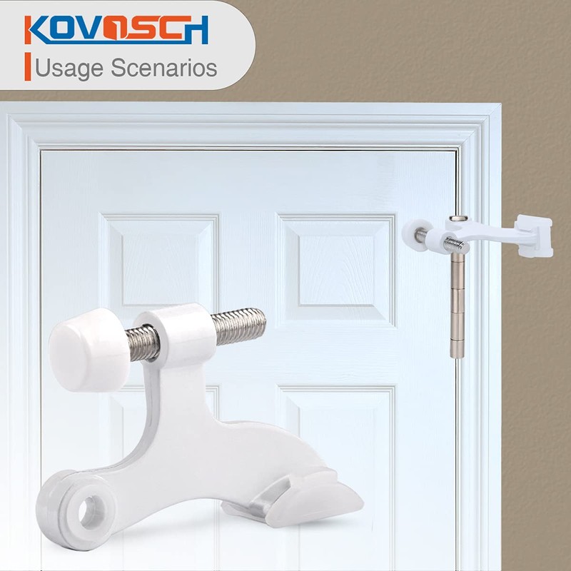 KOVOSCH 6 Pack Hinge Pin Door Stopper White - Adjustable