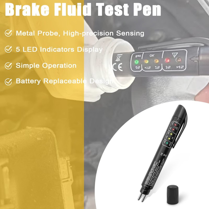 Brake Fluid Liquid Tester Pen, Brake Fluid Tester with 5