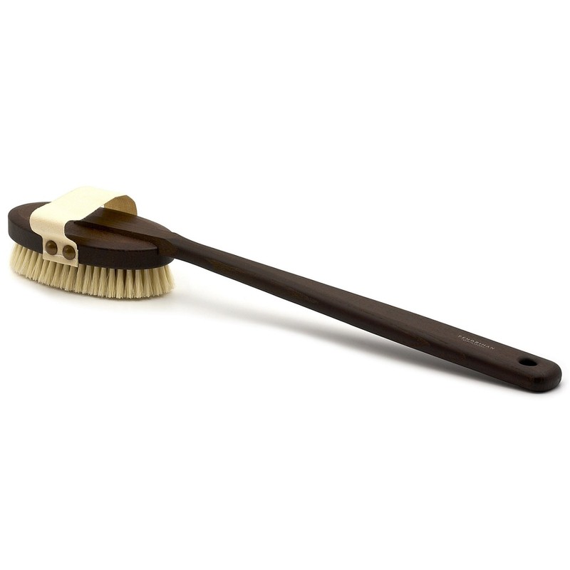 Fendrihan Boar Bristle Detachable Thermowood Bath Brush with Long Handle,