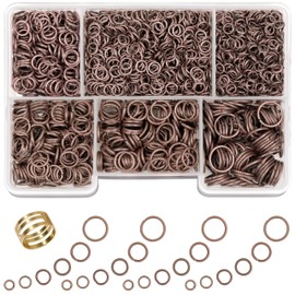 GMMA Red Copper Jump Rings for Jewelry Making 6 Sizes with Open/Close Tools 1400 Pcs Stainless Steel Jump Rings for Necklace Bracelet Repair Keychains Jewelry Making Supplies(Red Copper)