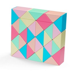 Oostifun 36 Parts 3D Puzzle Toy Snake Puzzles M-a-g-i-c Ruler Twist 36 Segments Maze Brain Teaser Games 36 Blocks Bright Pink color IQ Toy for Children and Adults