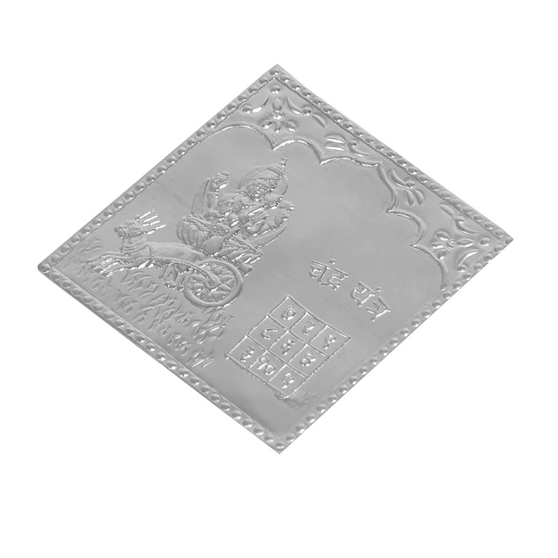 DHRUVS COLLECTION 925 Pure Silver Chandra Yantra Hindu Vedic Symbol