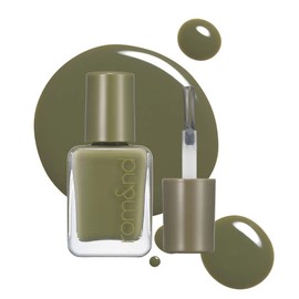 rom&nd Mood Pebble Nail 04 Mud Green, 0.2 oz (7 g), Beautiful Glossy and Glossy From the Moment of Applying, Quick Drying, Natural Color Nail