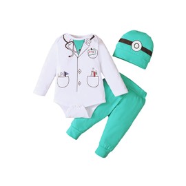 Singcoco Baby Boy Girl Costume Outfit Doctor Costume Outfit Surgeon Costume (Doctor,12-18 Months)