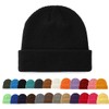 Connectyle Unisex Men's Ribbed Knit Hat Fall/Winter Knit Cap Fold-over