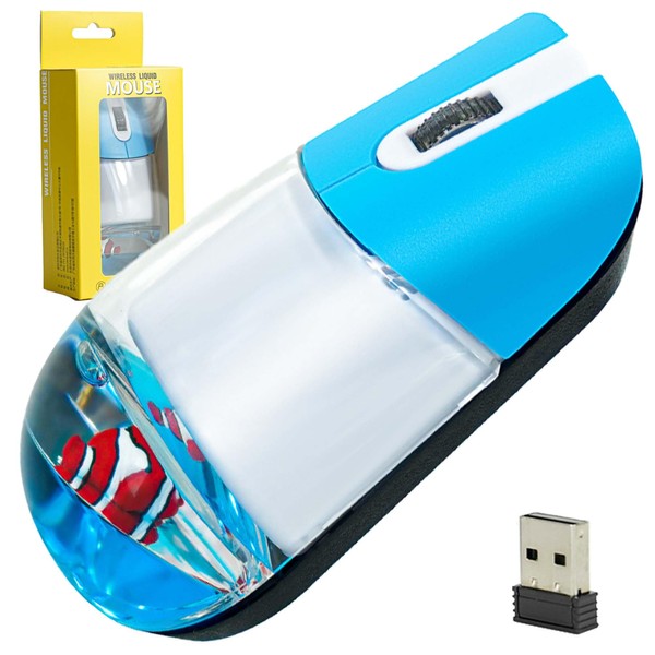 Wireless Mouse, Cute Animal Floating in Oil Quicksand Silent Lightweight