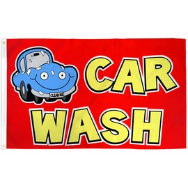 Car Wash Red Flag 3x5ft Poly - Perfect for businesses, shops, stores message flags