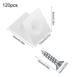 120Pcs Drawer Bottom Supports Repair Fix Mend Wedges Plastic Drawer Strengthener Reinforcement Furniture Chest Draw Bottom Supports for Sagging Drawers（with Screws）